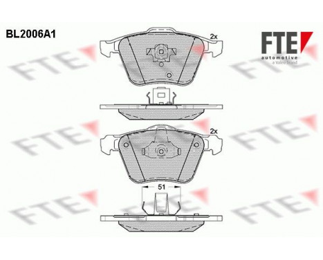 Bromsbeläggssats, skivbroms BL2006A1 FTE