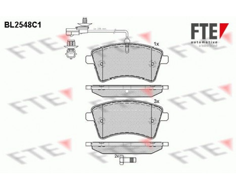 Bromsbeläggssats, skivbroms BL2548C1 FTE