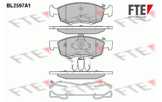Bromsbeläggssats, skivbroms BL2597A1 FTE