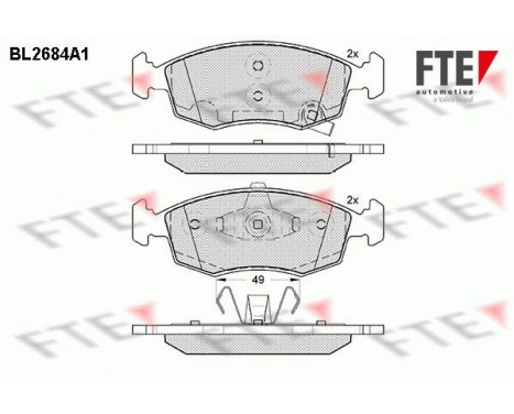 Bromsbeläggssats, skivbroms BL2684A1 FTE