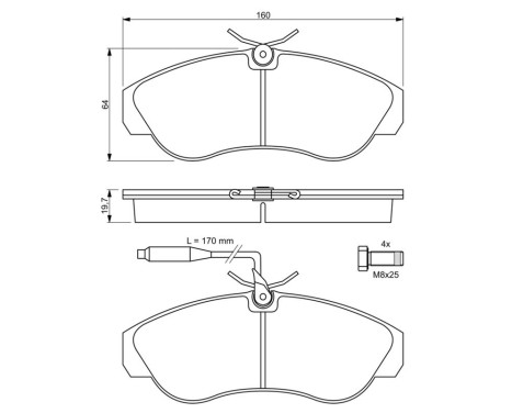 Bromsbeläggssats, skivbroms BP014 Bosch, bild 6