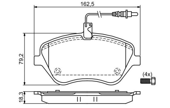 Bromsbeläggssats, skivbroms BP1008 Bosch, bild 3