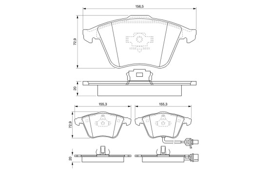 Bromsbeläggssats, skivbroms BP1013 Bosch, bild 6