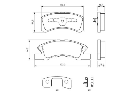 Bromsbeläggssats, skivbroms BP1045 Bosch, bild 6