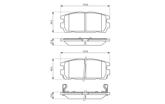 Bromsbeläggssats, skivbroms BP1048 Bosch, bild 8