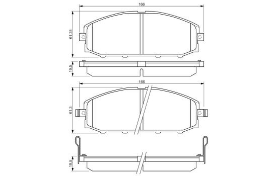 Bromsbeläggssats, skivbroms BP1061 Bosch, bild 6