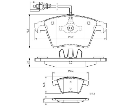Bromsbeläggssats, skivbroms BP1075 Bosch, bild 6