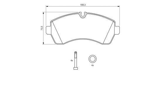 Bromsbeläggssats, skivbroms BP1104 Bosch, bild 6