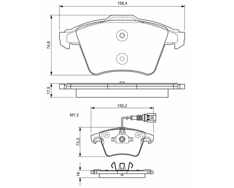 Bromsbeläggssats, skivbroms BP1114 Bosch, bild 6
