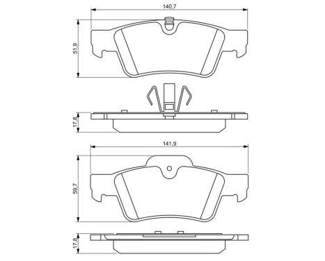 Bromsbeläggssats, skivbroms BP1128 Bosch, bild 8