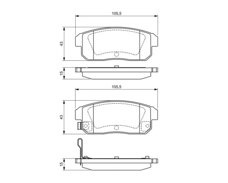 Bromsbeläggssats, skivbroms BP1158 Bosch, bild 6