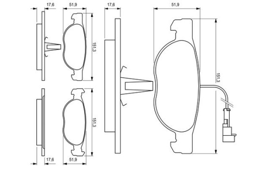 Bromsbeläggssats, skivbroms BP119 Bosch, bild 4