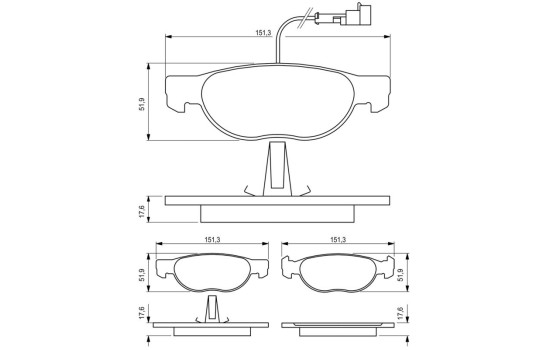 Bromsbeläggssats, skivbroms BP119 Bosch, bild 6