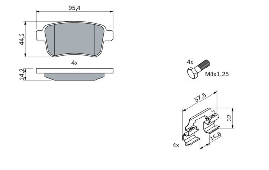 Bromsbeläggssats, skivbroms BP1221 Bosch, bild 5