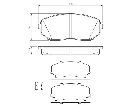 Bromsbeläggssats, skivbroms BP1283 Bosch, bild 6