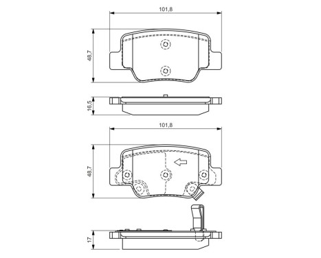 Bromsbeläggssats, skivbroms BP1328 Bosch, bild 7