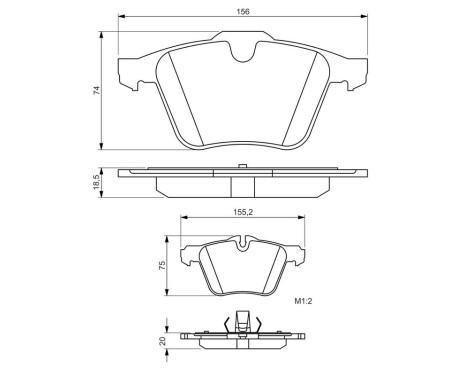 Bromsbeläggssats, skivbroms BP1402 Bosch, bild 6