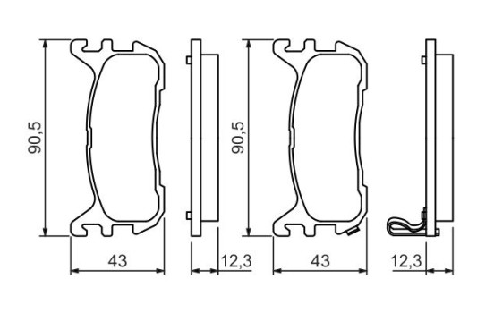 Bromsbeläggssats, skivbroms BP1403 Bosch, bild 5