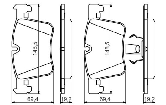 Bromsbeläggssats, skivbroms BP1408 Bosch, bild 5