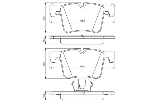 Bromsbeläggssats, skivbroms BP1408 Bosch, bild 6