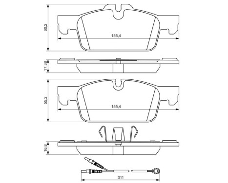 Bromsbeläggssats, skivbroms BP1448 Bosch, bild 6