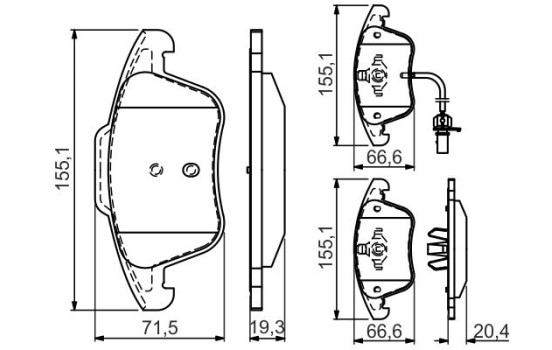 Bromsbeläggssats, skivbroms BP1459 Bosch, bild 4