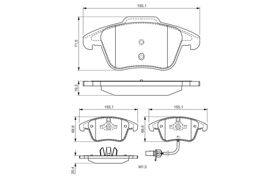 Bromsbeläggssats, skivbroms BP1459 Bosch, bild 8