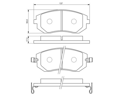 Bromsbeläggssats, skivbroms BP1479 Bosch, bild 6