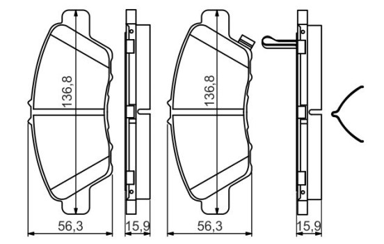 Bromsbeläggssats, skivbroms BP1483 Bosch, bild 6