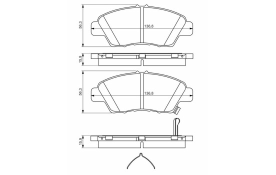 Bromsbeläggssats, skivbroms BP1483 Bosch, bild 8