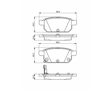 Bromsbeläggssats, skivbroms BP1590 Bosch, bild 6