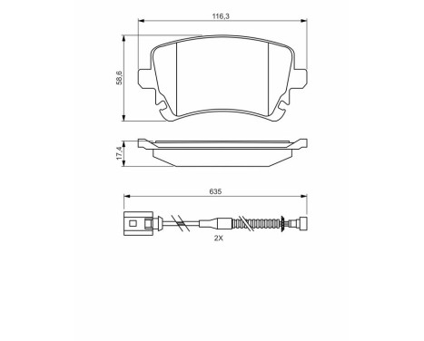 Bromsbeläggssats, skivbroms BP1664 Bosch, bild 8