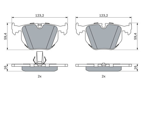 Bromsbeläggssats, skivbroms BP176 Bosch, bild 5