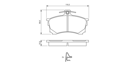 Bromsbeläggssats, skivbroms BP181 Bosch, bild 8