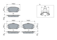 Bromsbeläggssats, skivbroms BP2485 Bosch