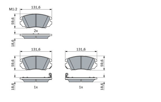 Bromsbeläggssats, skivbroms BP2664 Bosch, bild 3