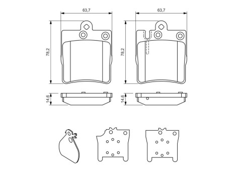 Bromsbeläggssats, skivbroms BP277 Bosch, bild 6