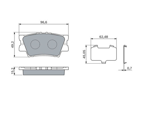Bromsbeläggssats, skivbroms BP2821 Bosch, bild 5