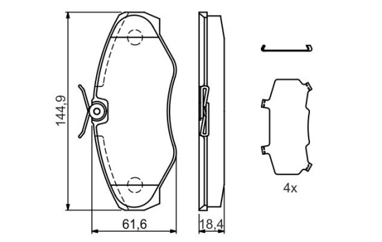 Bromsbeläggssats, skivbroms BP284 Bosch, bild 5