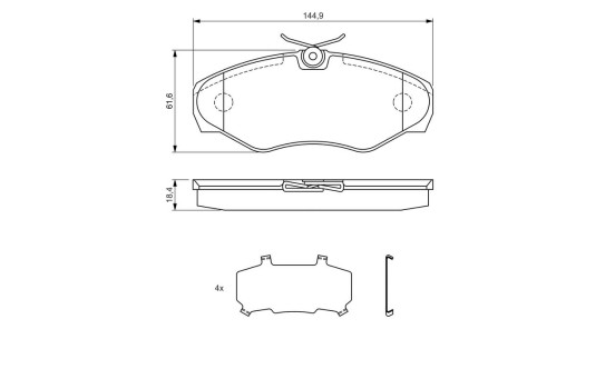 Bromsbeläggssats, skivbroms BP284 Bosch, bild 6