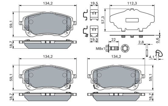 Bromsbeläggssats, skivbroms BP2847 Bosch, bild 5