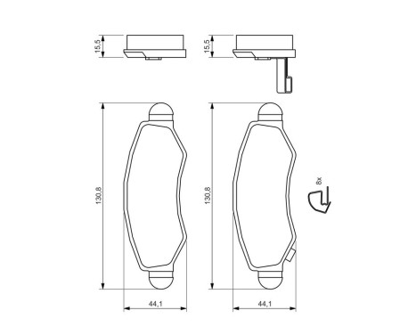 Bromsbeläggssats, skivbroms BP299 Bosch, bild 6