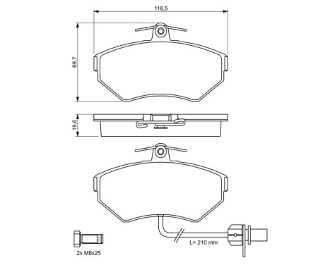 Bromsbeläggssats, skivbroms BP390 Bosch, bild 6