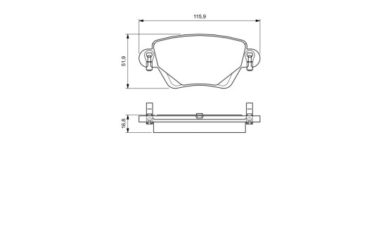 Bromsbeläggssats, skivbroms BP397 Bosch, bild 6