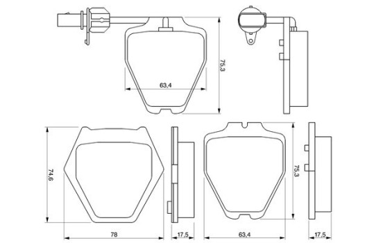 Bromsbeläggssats, skivbroms BP403 Bosch, bild 5