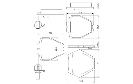 Bromsbeläggssats, skivbroms BP403 Bosch, bild 6