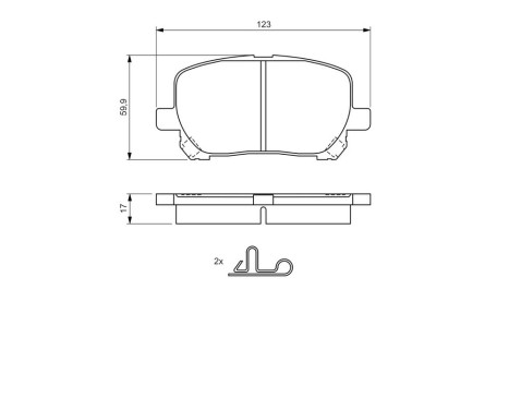Bromsbeläggssats, skivbroms BP467 Bosch, bild 6
