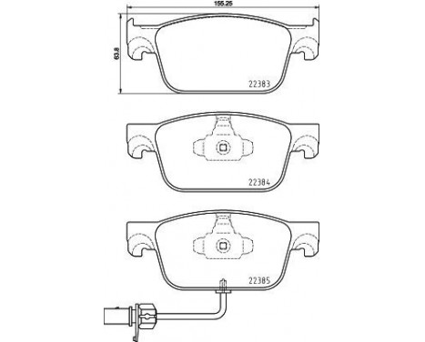 Bromsbeläggssats, skivbroms BREMBO XTRA LINE, DIRECTIONAL BRAKE PADS P 85 153X