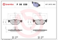 Bromsbeläggssats, skivbroms BREMBO XTRA LINE P 06 038X