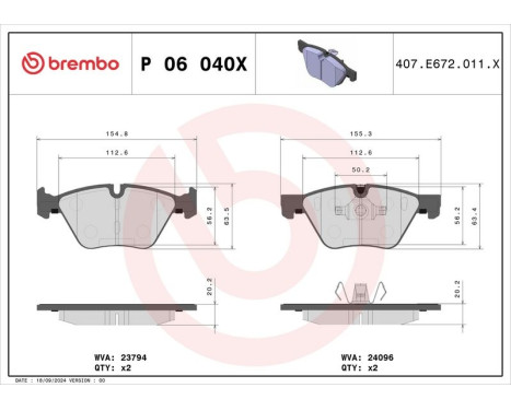 Bromsbeläggssats, skivbroms BREMBO XTRA LINE P 06 040X, bild 4